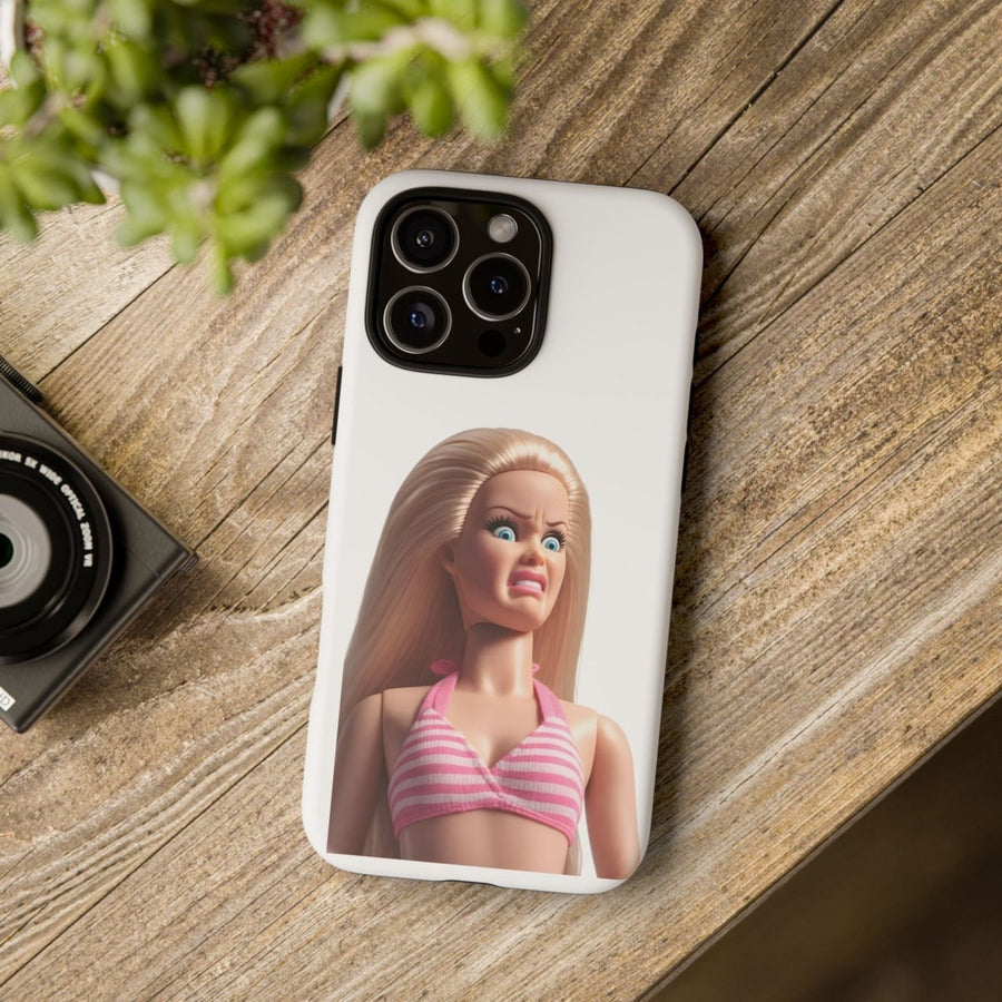 Handyhülle Lustige Pink Doll – Shocking Face Motiv für iPhone & Samsung