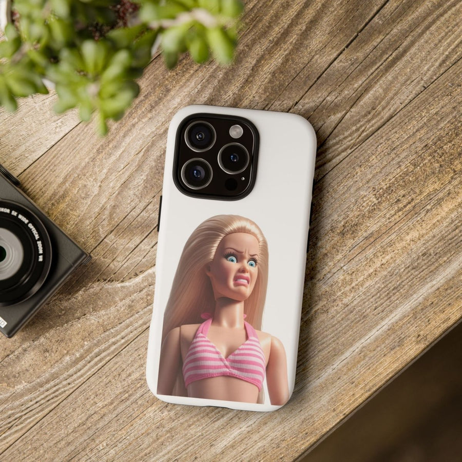 Handyhülle Lustige Pink Doll – Shocking Face Motiv für iPhone & Samsung