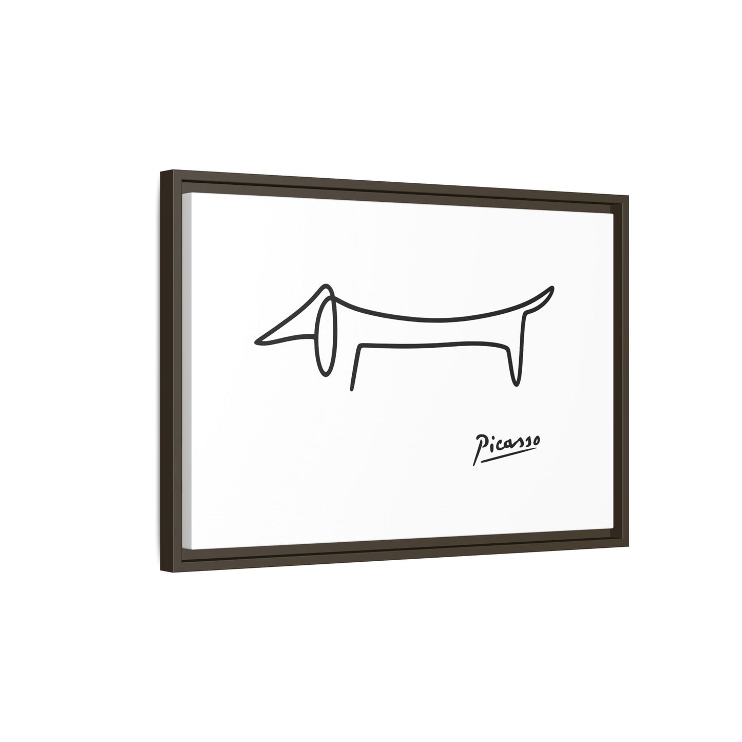 Picasso-Dackel Line-Art Leinwand | Minimalistisches Wandbild | Modernes Hunde-Kunstwerk