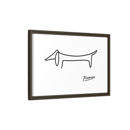 Picasso-Dackel Line-Art Leinwand | Minimalistisches Wandbild | Modernes Hunde-Kunstwerk
