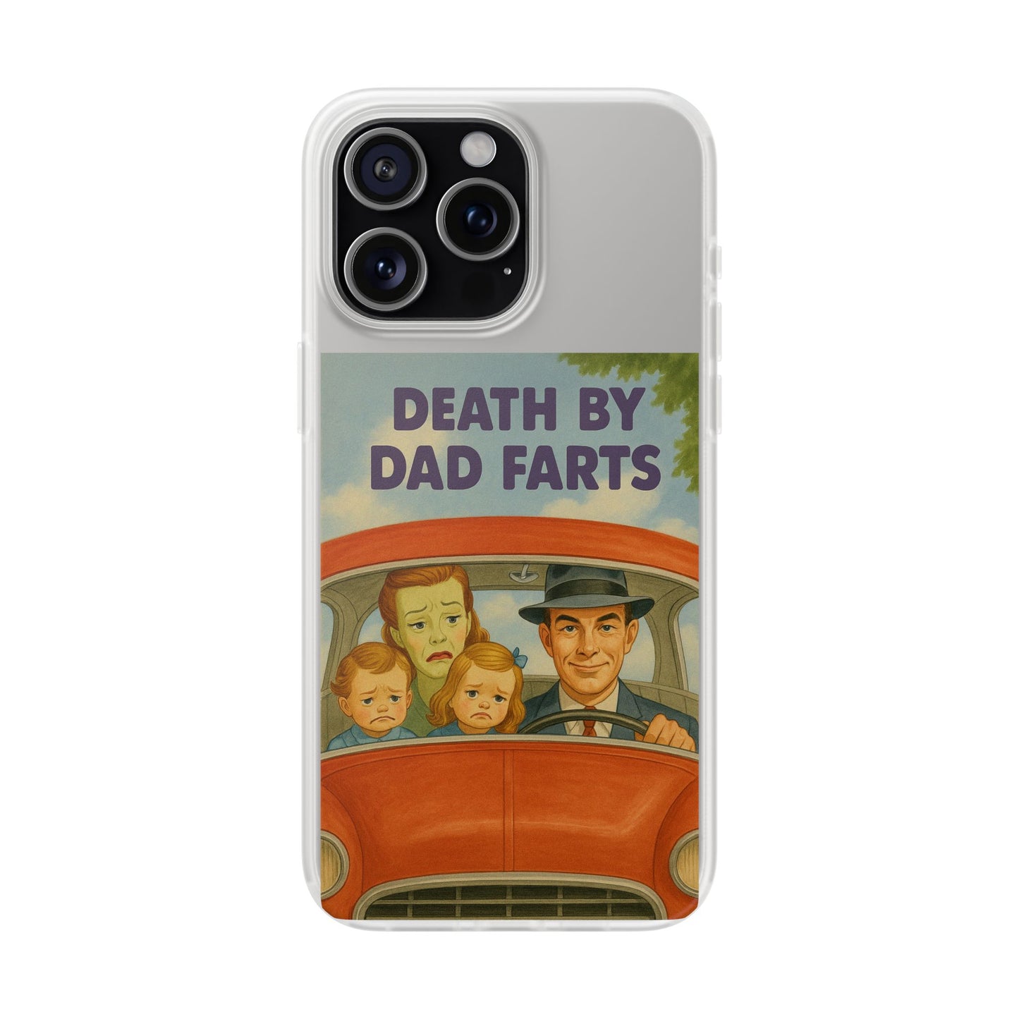 Death by Dad Farts – Satirische Retro-Handyhülle im 50s-Familienauto-Stil-Phone Case-True Insights