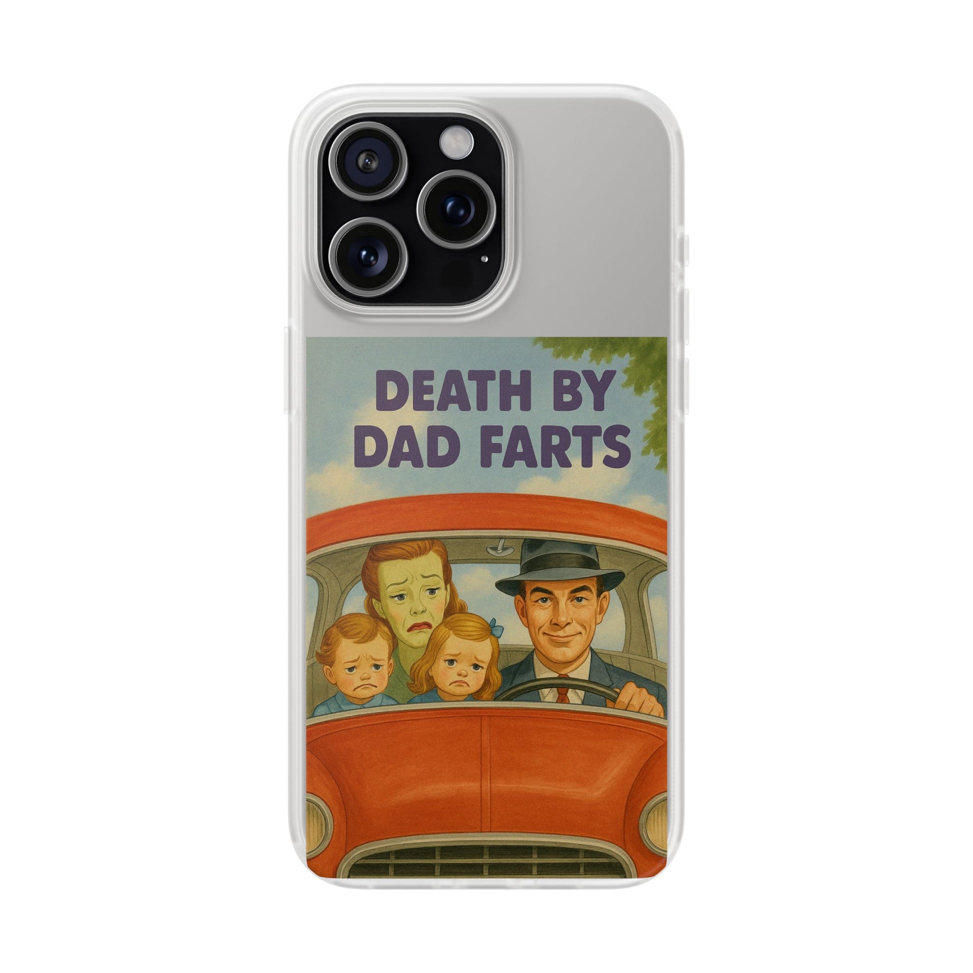 Death by Dad Farts – Satirische Retro-Handyhülle im 50s-Familienauto-Stil-Phone Case-True Insights