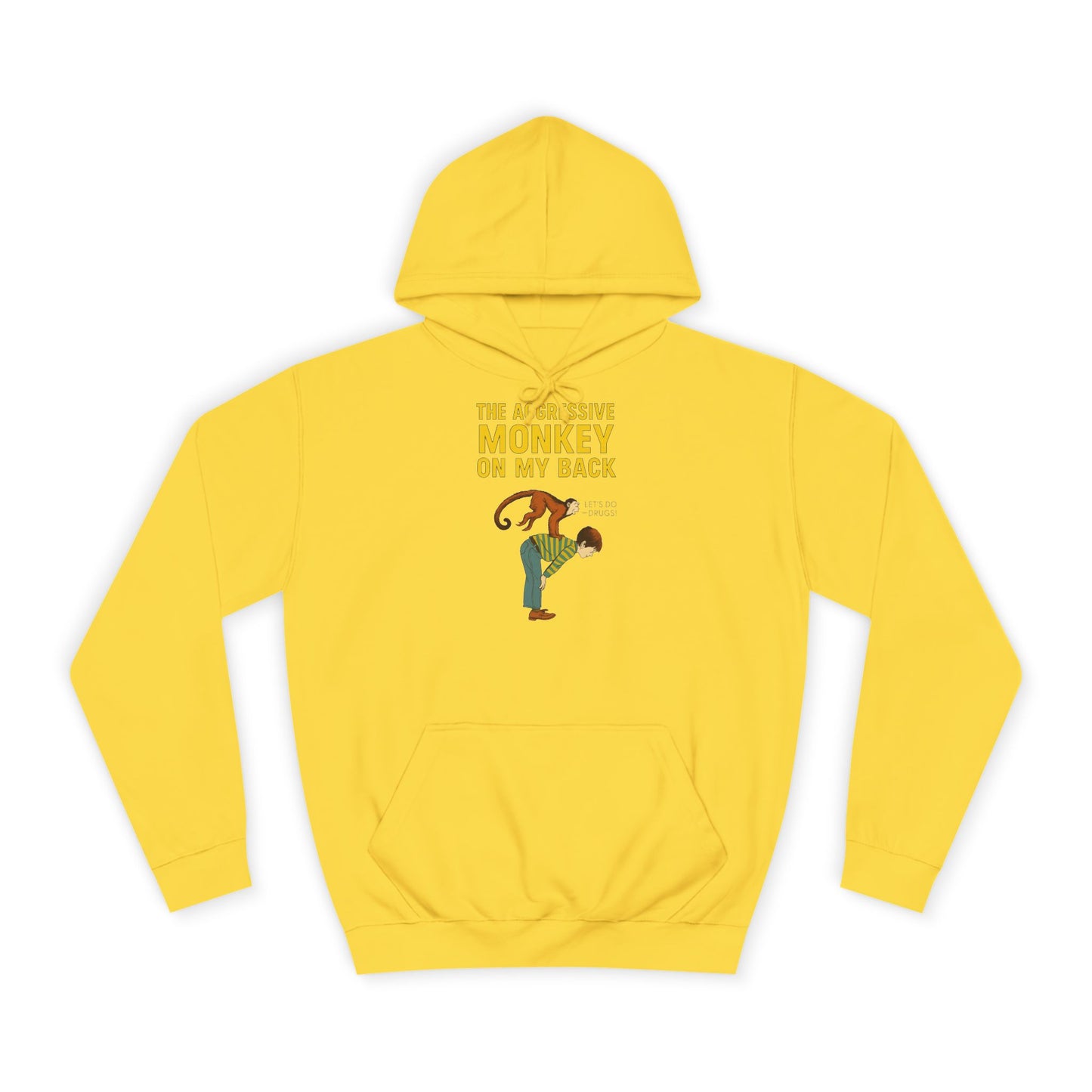 The Aggressive Monkey On My Back Hoodie - Lustiger Affe Vintage Retro Spruch Kapuzenpullover - Ironischer Humor Geschenk