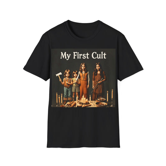 Cult Statement Tee - My First Cult T-Shirt – Freches Satire-Design für mutige Statements | True Insights