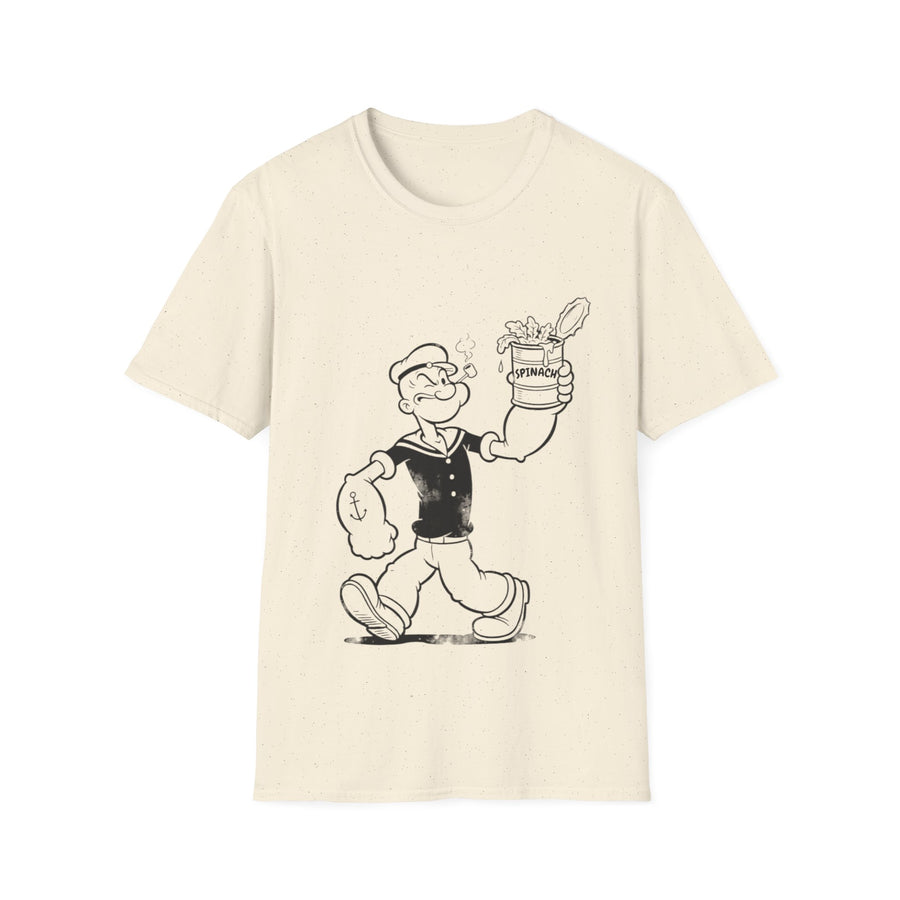 True Insights T-Shirt Retro Comic Popeye Spinat Dose Vintage Cartoon Motiv in Natural
