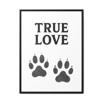 TRUE LOVE – Gerahmtes Wandbild mit Pfotenabdrücken | Tierliebe als stilvolles Geschenk