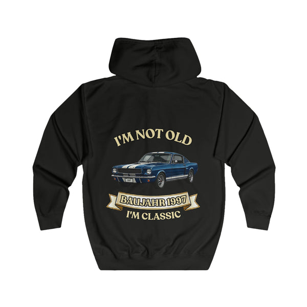 Geschenk zum 30. Geburtstag – Sweatjacke Jahrgang 1997 Muscle Car – Jet Black – Rückenansicht