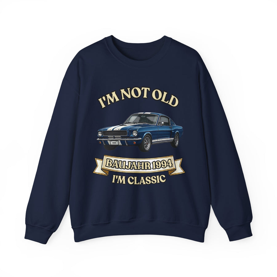 Geschenk zum 32. Geburtstag – Pullover Jahrgang 1994 Muscle Car – Navy – Vorderseite