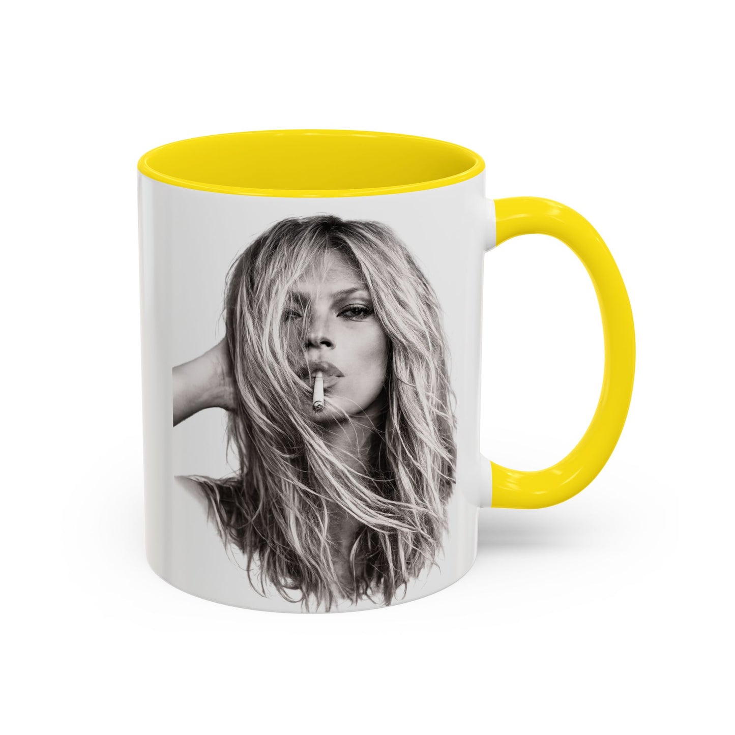 Kate Moss Tasse – Ikonisches Schwarz-Weiß Portrait Kaffeebecher | Fashion Legende Geschenk für Fans