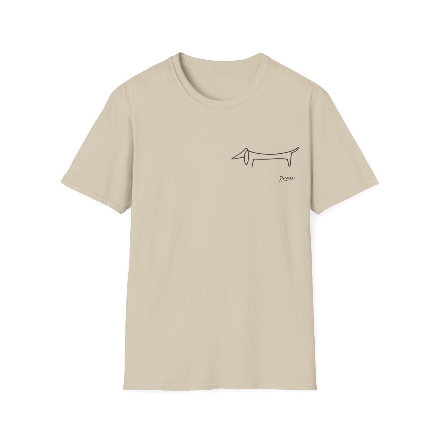 Picasso Dackel T-Shirt – Minimalistische Hundelinie mit Kultfaktor - kleines Motiv