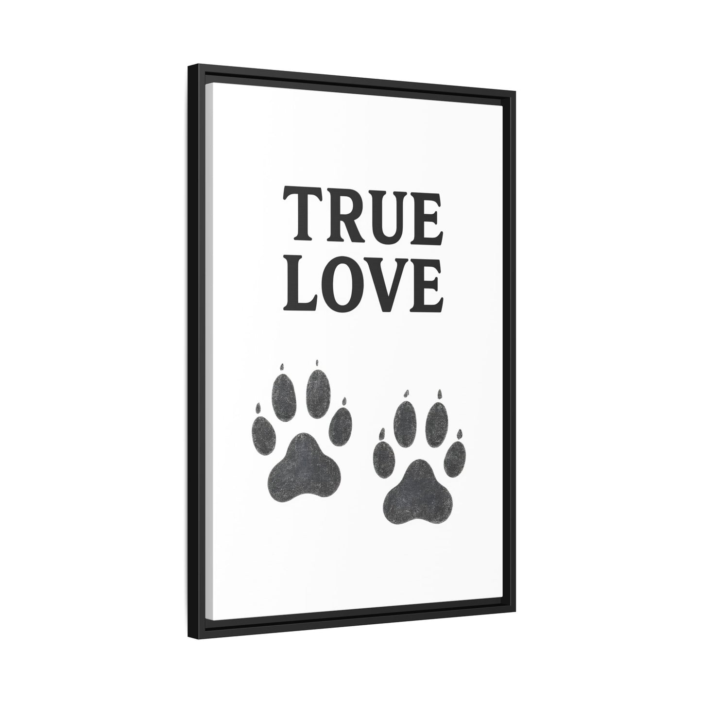 TRUE LOVE – Gerahmtes Wandbild mit Pfotenabdrücken | Tierliebe als stilvolles Geschenk