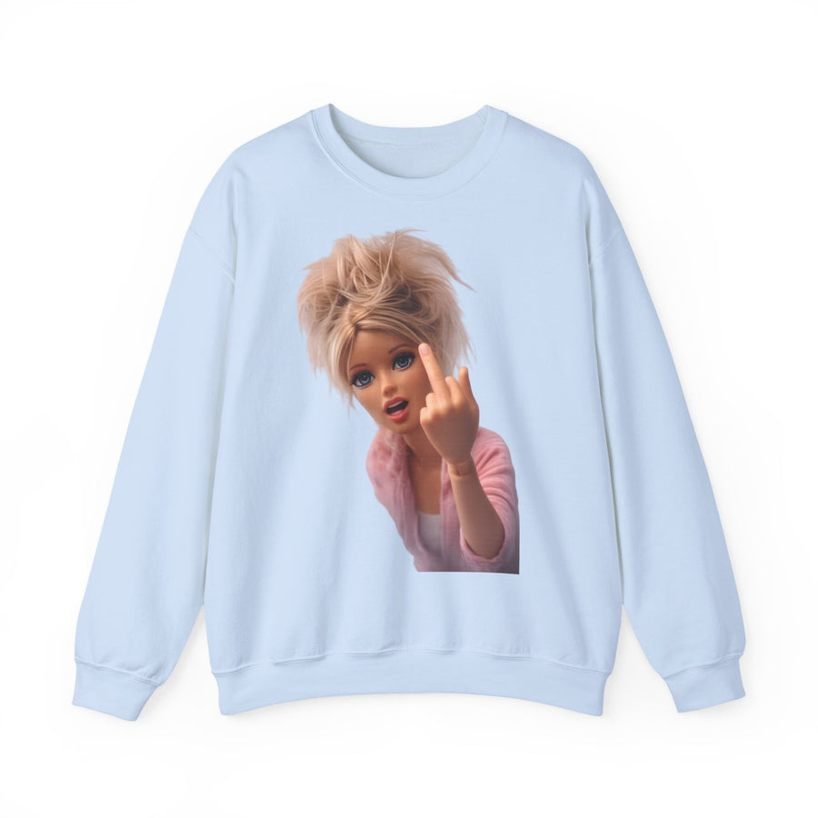True Insights Middle Finger Sweatshirt – Freches Statement-Motiv in Light Blue