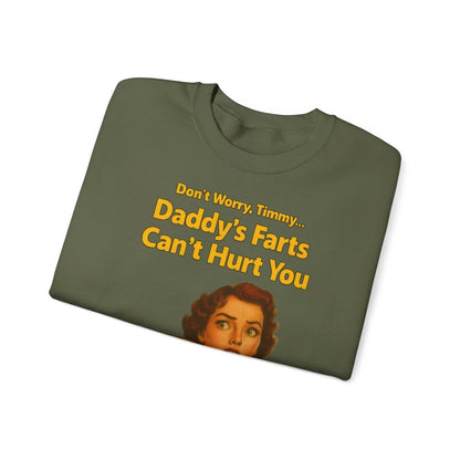 Sweatshirt – Daddy’s Farts – Satirisches Retro-Sweatshirt mit schwarzem Humor | True Insights Design mit Humor