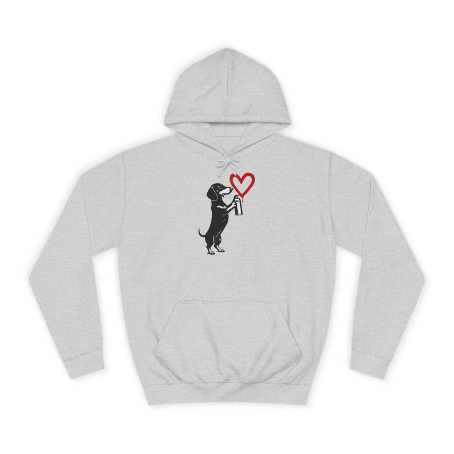 True Insights Dackel mit Sprühdose Hoodie – Street-Art-Graffiti-Motiv mit Herz