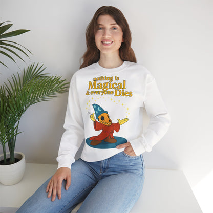 "Nothing is Magical – & everyone Dies | Satirisches Skelett-Motiv für Schwarzseher mit Humor"