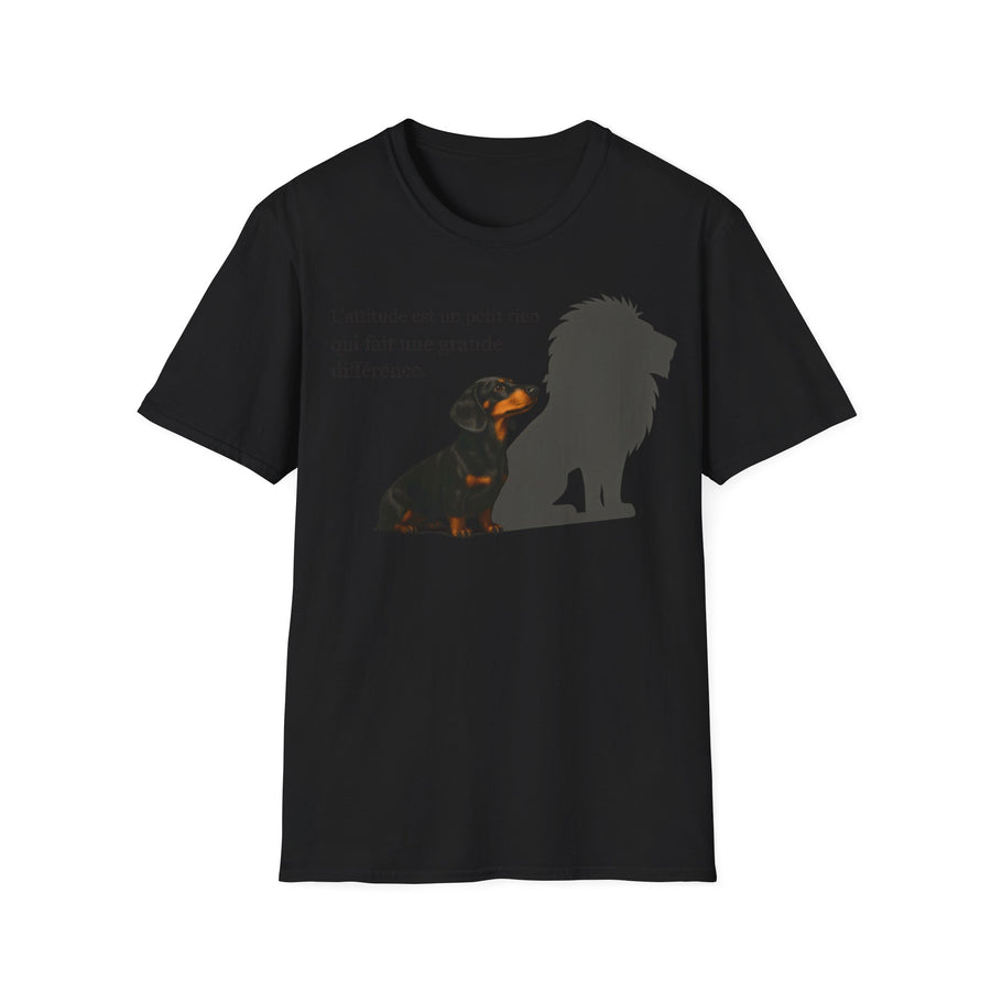 Dachshund T-Shirt – FRENCH print « L'attitude est un petit rien qui fait une grande différence » – Funny Gift for Dog Lovers