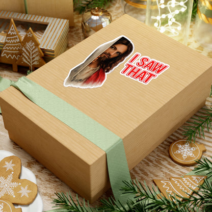 I SAW THAT Jesus Sticker – Lustiger Meme Aufkleber, christlicher Humor, witziges Geschenk für Gläubige & Meme-Fans