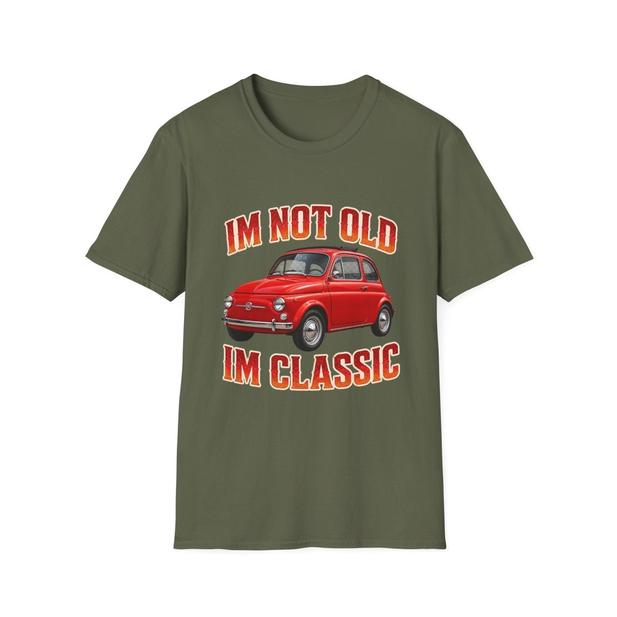 I'm Not Old I'm Classic | Fiat 500 T-Shirt Rot | Italienischer Oldtimer Retro Shirt Herren