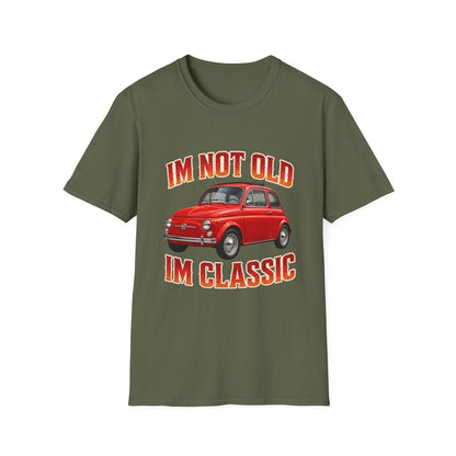 I'm Not Old I'm Classic | Fiat 500 T-Shirt Rot | Italienischer Oldtimer Retro Shirt Herren