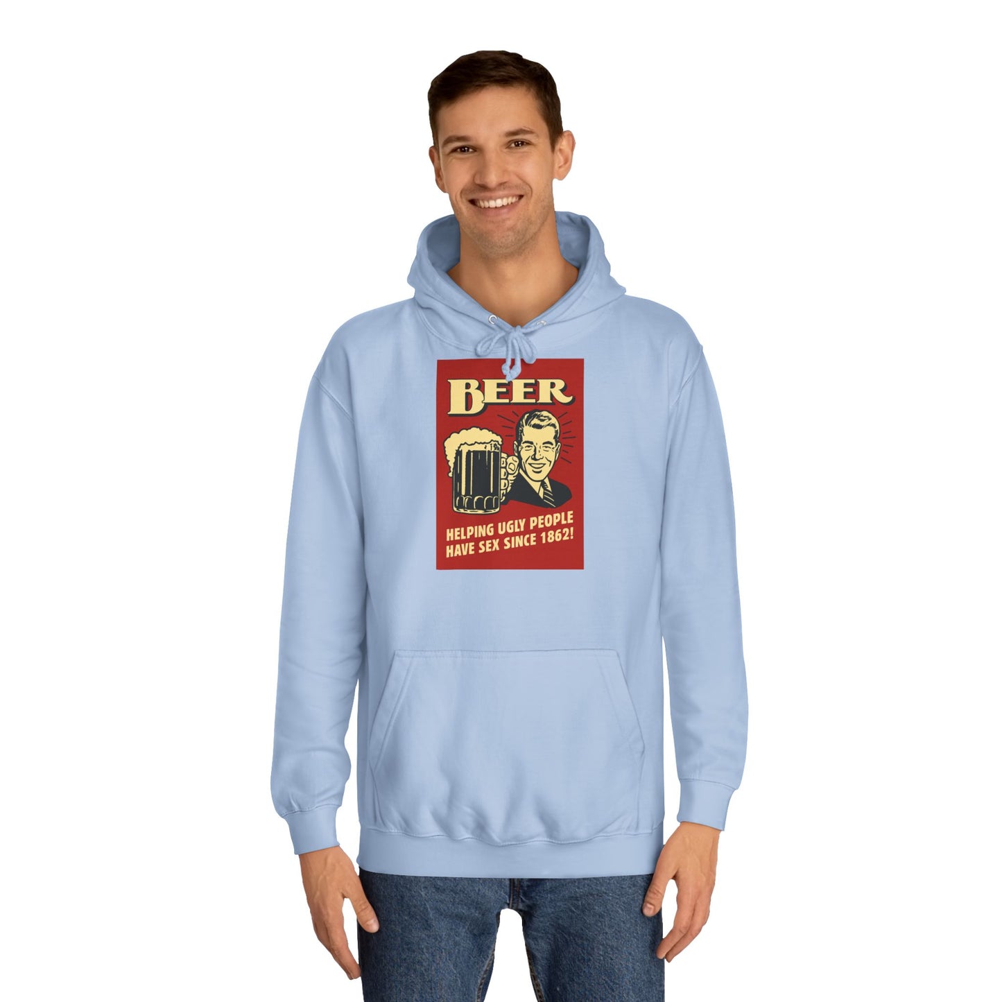 BEER Hoodie Retro Vintage Bier Spruch - Helping Ugly People - Lustiges Geschenk für Bierliebhaber, Party & Herren