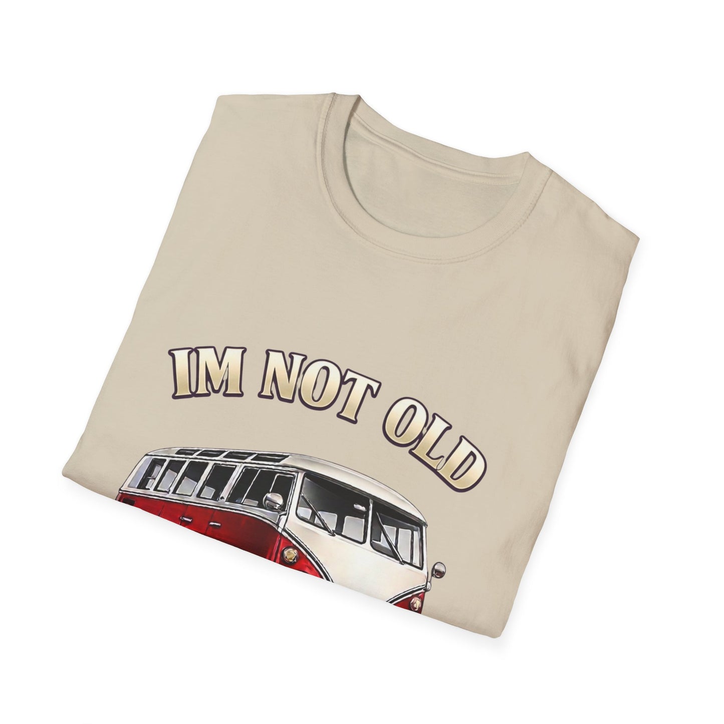 True Insights T-Shirt Retro Samba Bus Motiv Im Not Old Im Classic, Nahaufnahme des Drucks