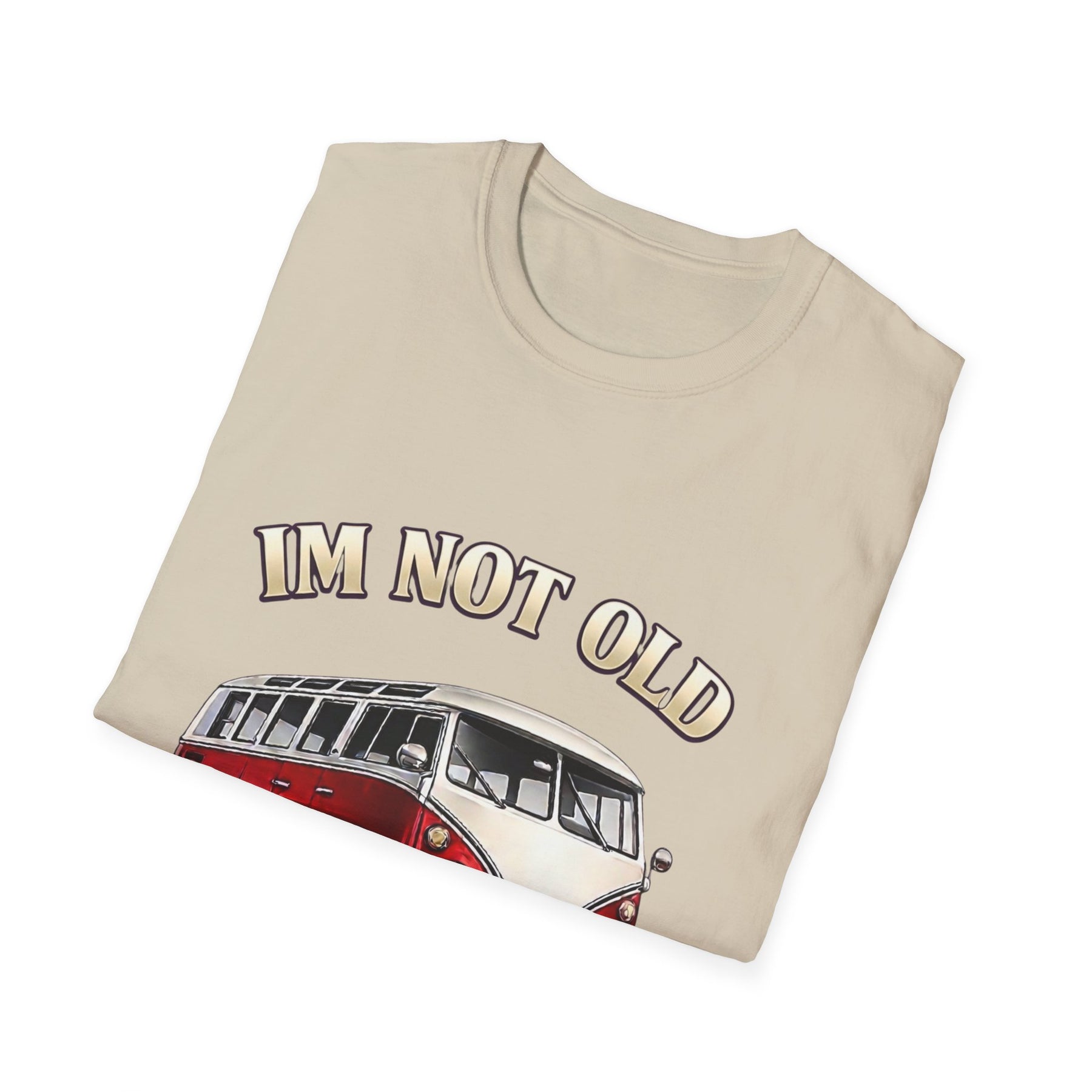 True Insights T-Shirt Retro Samba Bus Motiv Im Not Old Im Classic, Nahaufnahme des Drucks