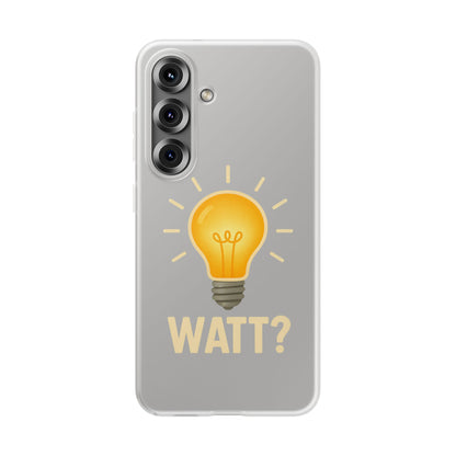 Coque de téléphone WATT? avec motif ampoule | Protection ludique pour les passionnés de technologie et d'électronique