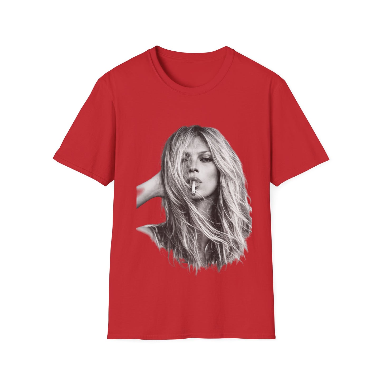 Kate Moss T-Shirt Unisex – Ikonisches Schwarz-Weiß Porträt Print, Fashion Kult Statement Shirt für Fans