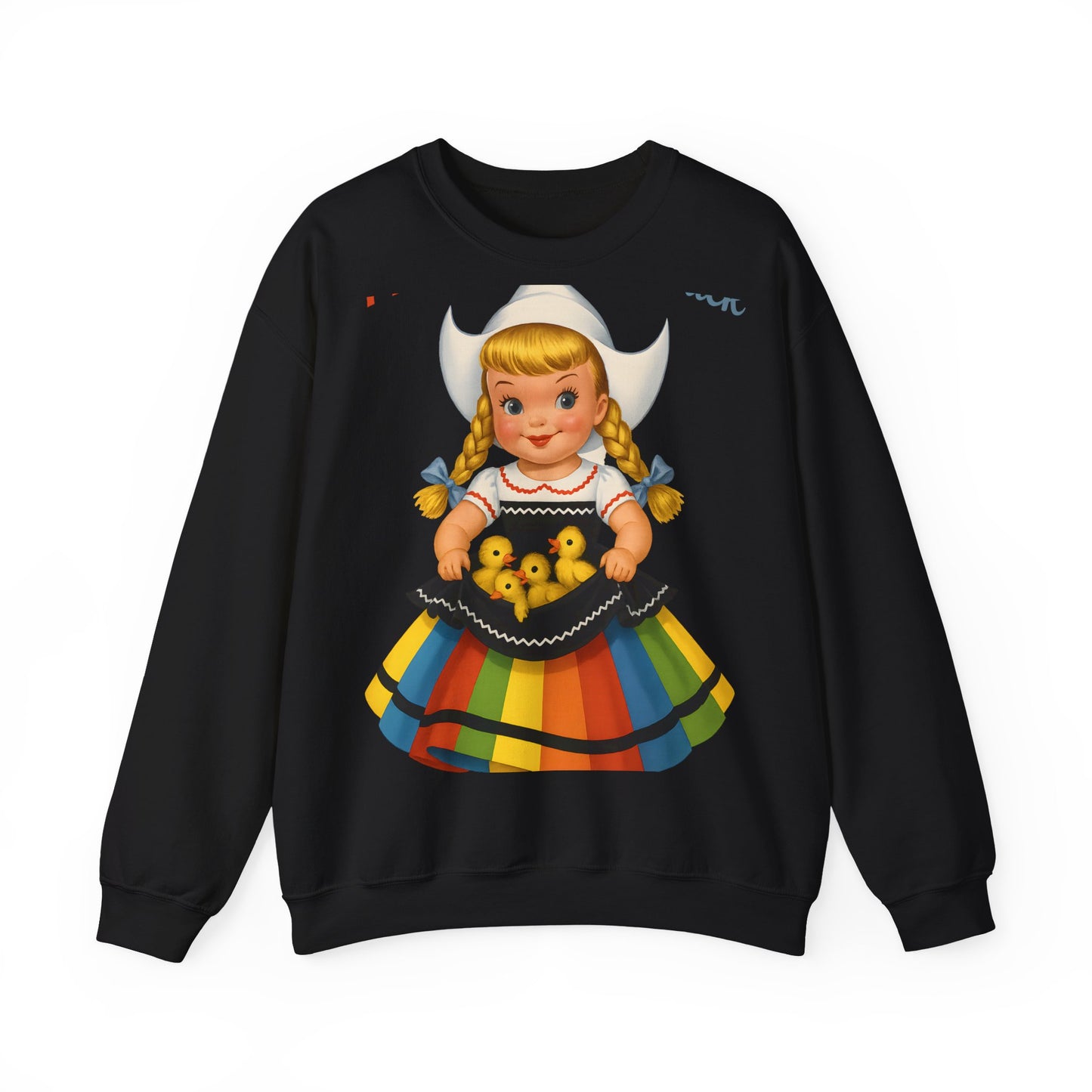 I Don't Give A Duck Sweatshirt - Lustiges Retro Holländermädchen mit Entchen, Vintage Humor Geschenk