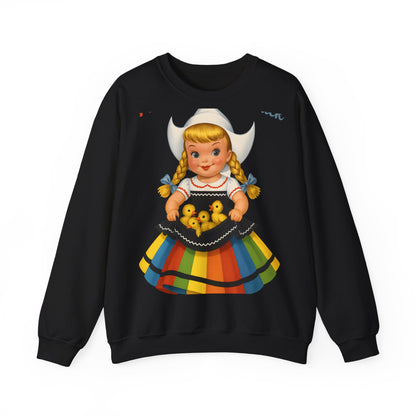I Don't Give A Duck Sweatshirt - Lustiges Retro Holländermädchen mit Entchen, Vintage Humor Geschenk