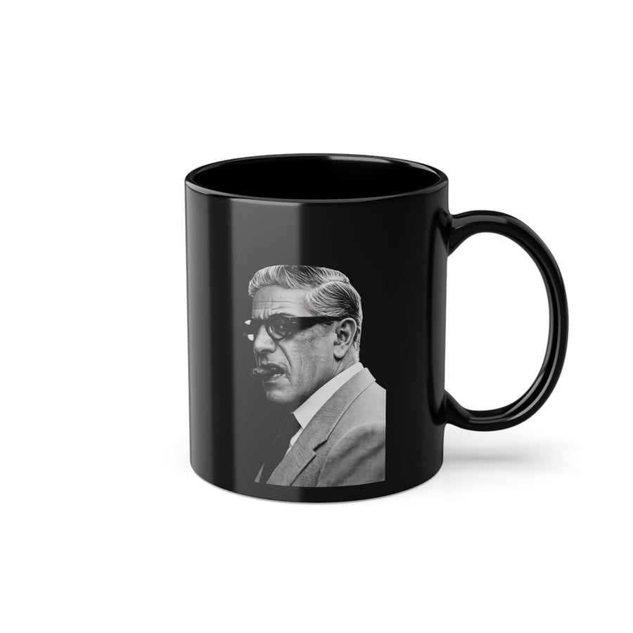 Mug Aristote Onassis Noir – Portrait Iconique Noir & Blanc, Tasse pour Fans de Vintage & Collectionneurs