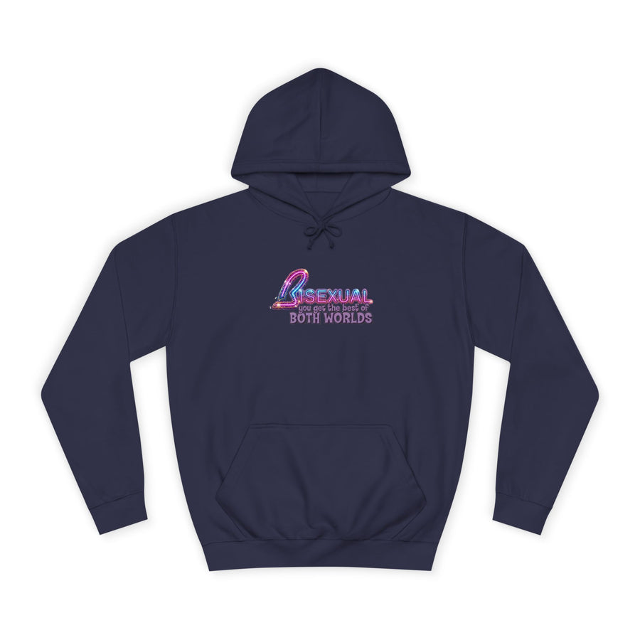 True Insights Bisexual – Best of Both Worlds Hoodie – Glitzer-Motiv für Bi Pride und CSD in Oxford Navy