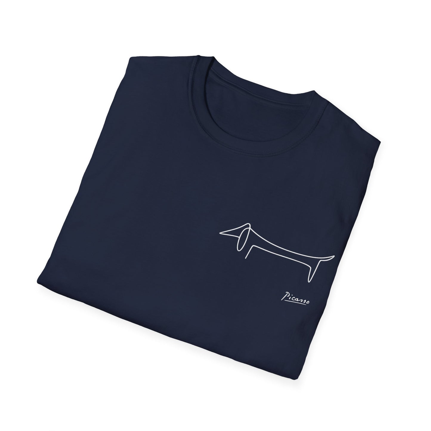 Picasso Dackel T-Shirt – Minimalistische Hundelinie mit Kultfaktor - kleines Motiv