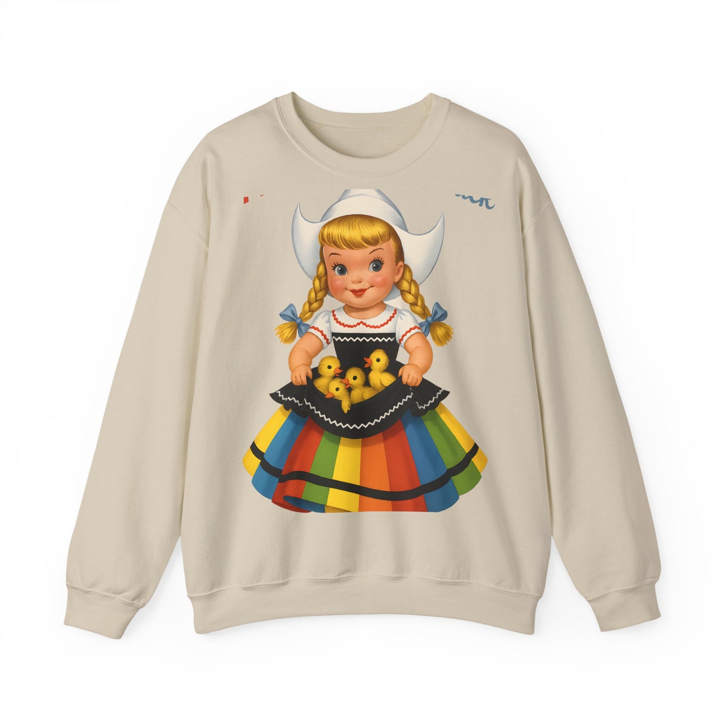 I Don't Give A Duck Sweatshirt - Lustiges Retro Holländermädchen mit Entchen, Vintage Humor Geschenk