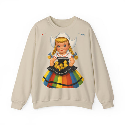 I Don't Give A Duck Sweatshirt - Lustiges Retro Holländermädchen mit Entchen, Vintage Humor Geschenk