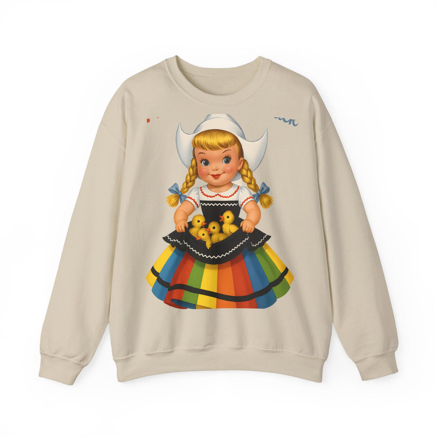 Sweatshirt I Don't Give A Duck - Fille hollandaise rétro humoristique, cadeau vintage drôle