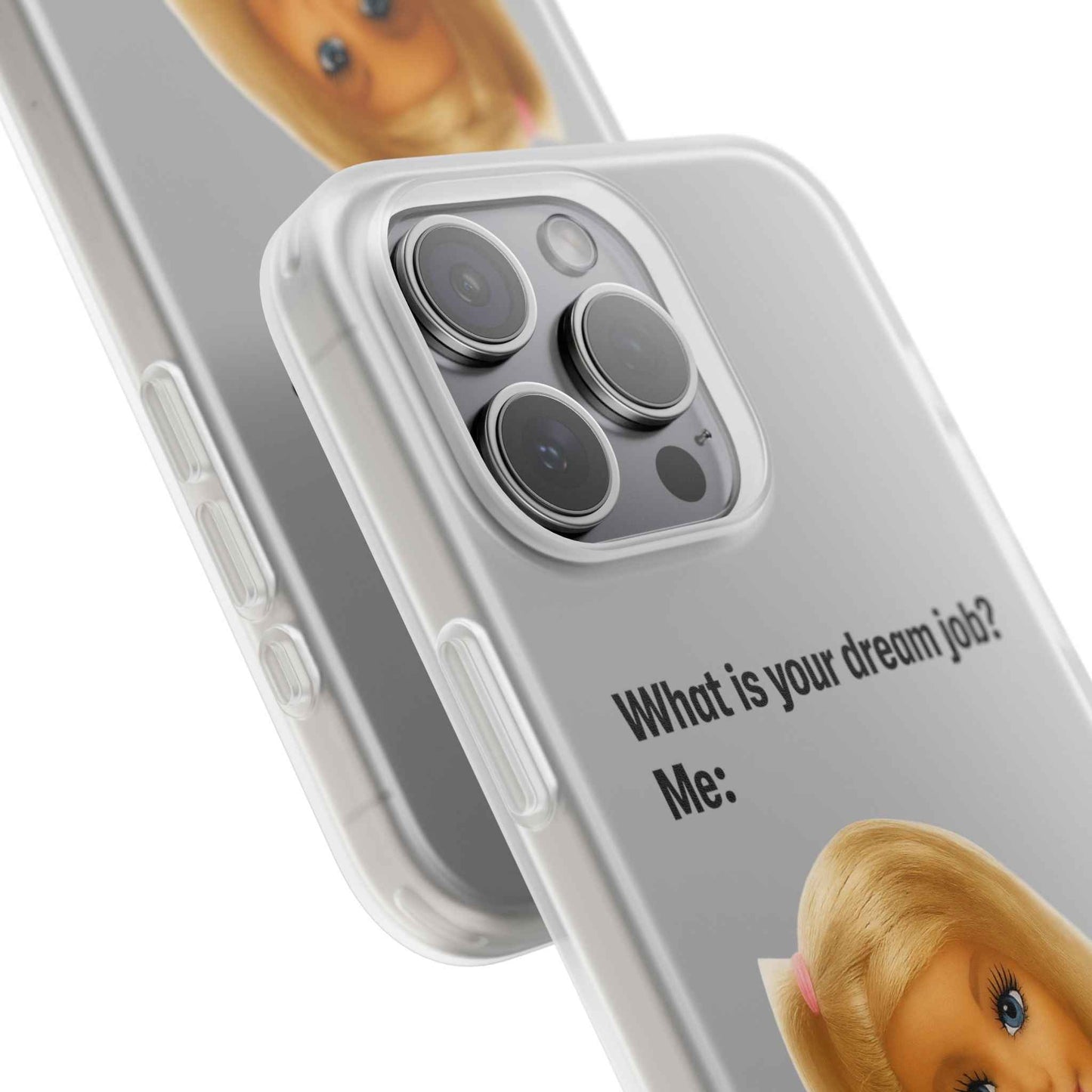 Traumjob Handyhülle – Satirische Anti-Work Phone Case mit Puppen-Illustration