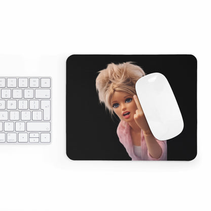 Funny Middle Finger Barbie Mouse Pad — Sassy Desk Accessory