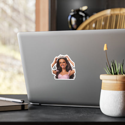 Barbicore Sticker – Diva Puppe mit Krone & Zunge raus | Lustiger Aufkleber für Laptop, Trinkflasche & mehr