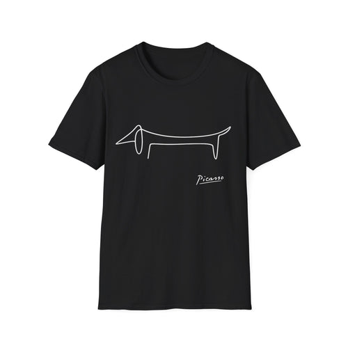 Picasso Dackel T-Shirt – Minimalistische Hundelinie mit Kultfaktor