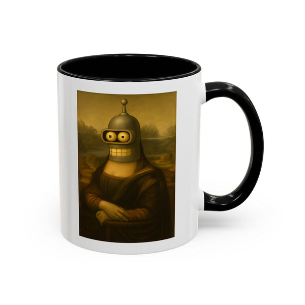 True Insights Tasse Bender Mona Lisa Parodie Roboter Sci-Fi Motiv in Schwarz