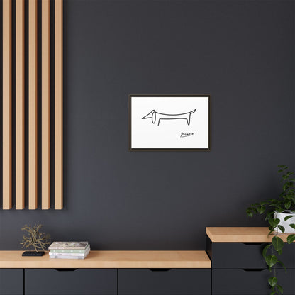 Picasso-Dackel Line-Art Leinwand | Minimalistisches Wandbild | Modernes Hunde-Kunstwerk