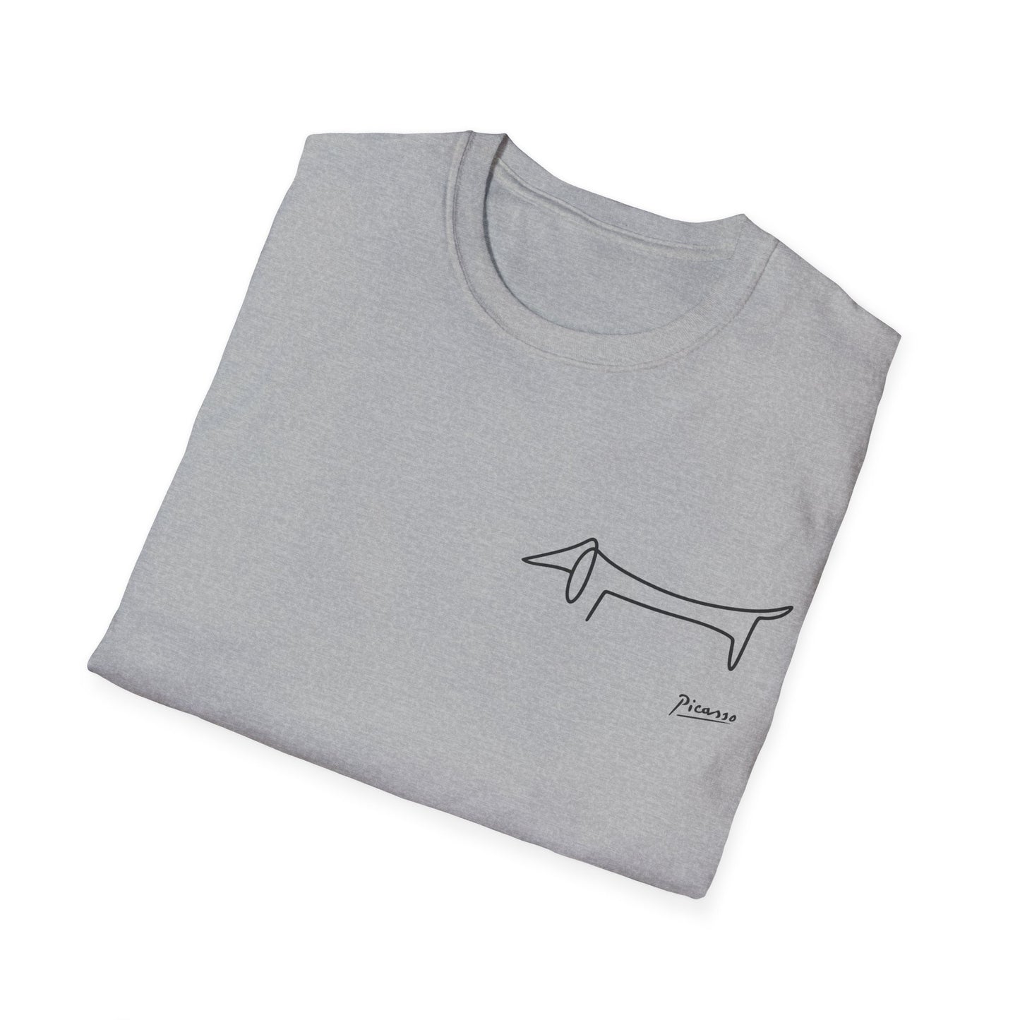Picasso Dackel T-Shirt – Minimalistische Hundelinie mit Kultfaktor - kleines Motiv