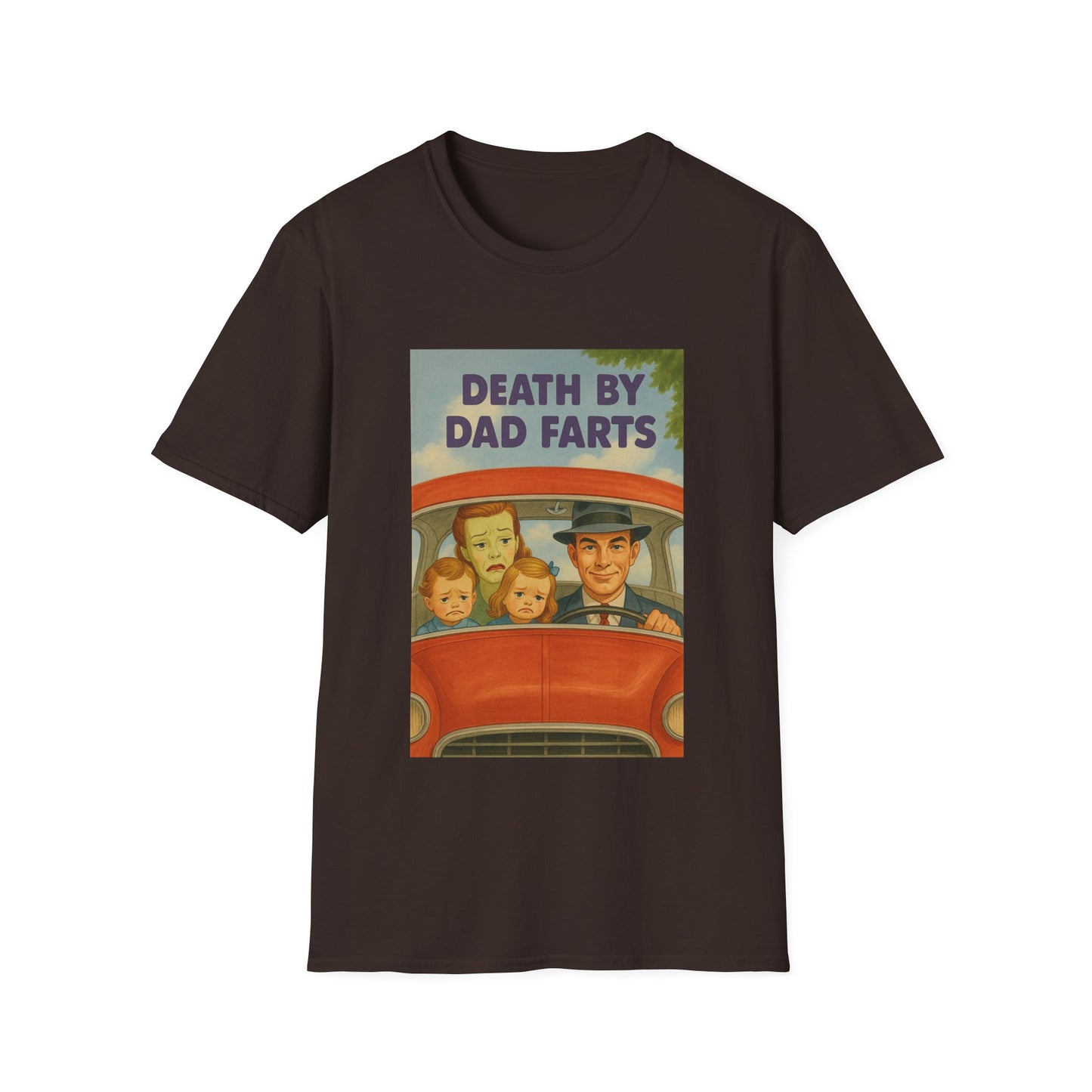 Death by Dad Farts - The retro family drama on your shirt! – Freches Satire-Design für mutige Statements | True Insights
