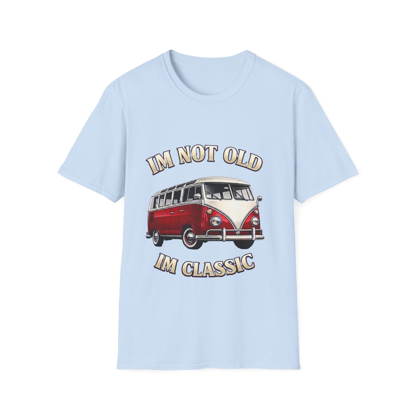 True Insights T-Shirt Klassischer Samba Bus Motiv Im Not Old Im Classic in Hellblau, Retro Geschenk