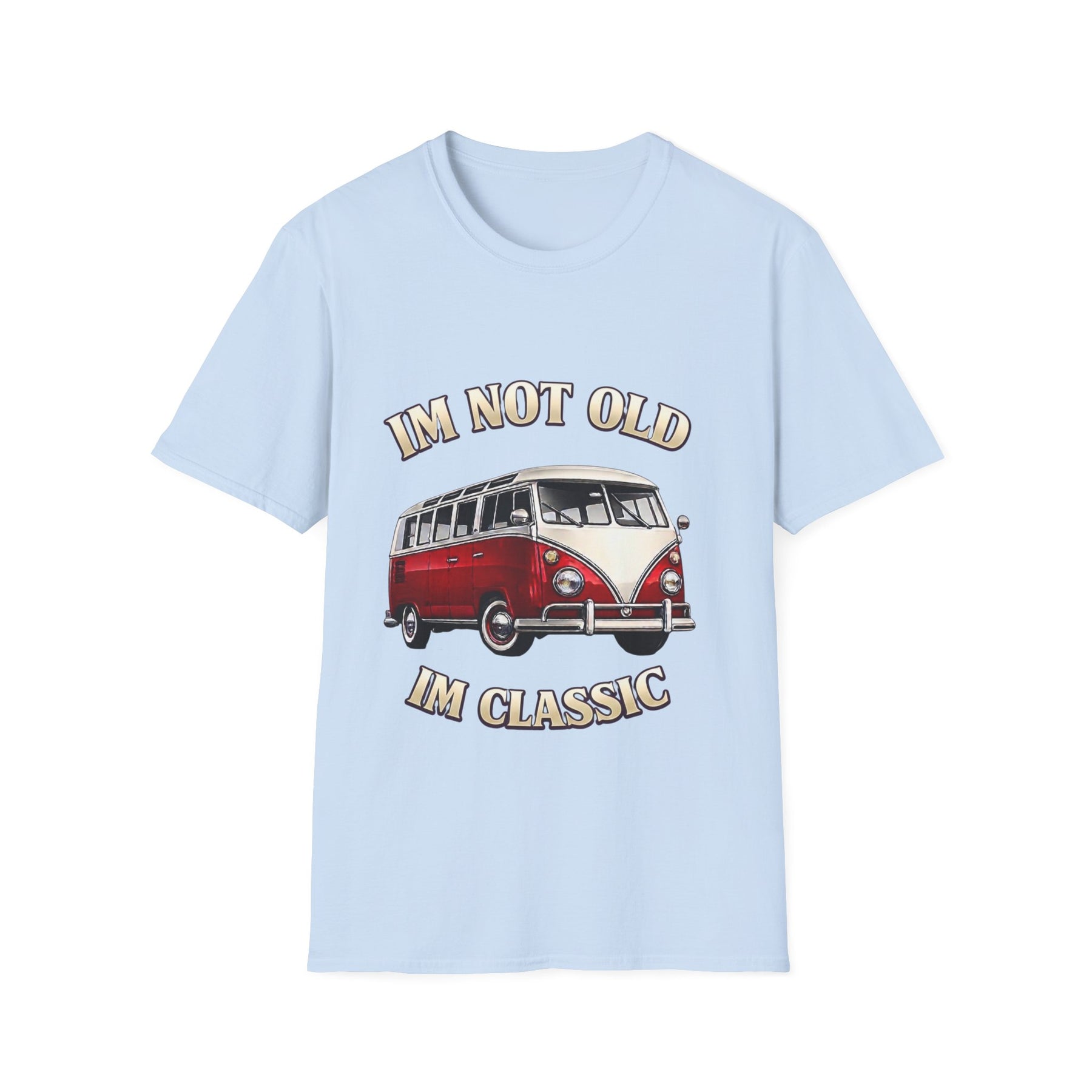 True Insights T-Shirt Klassischer Samba Bus Motiv Im Not Old Im Classic in Hellblau, Retro Geschenk