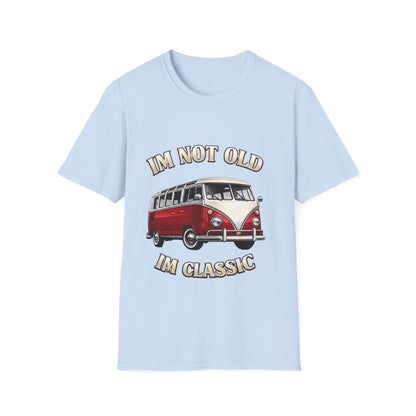 True Insights T-Shirt Klassischer Samba Bus Motiv Im Not Old Im Classic in Hellblau, Retro Geschenk