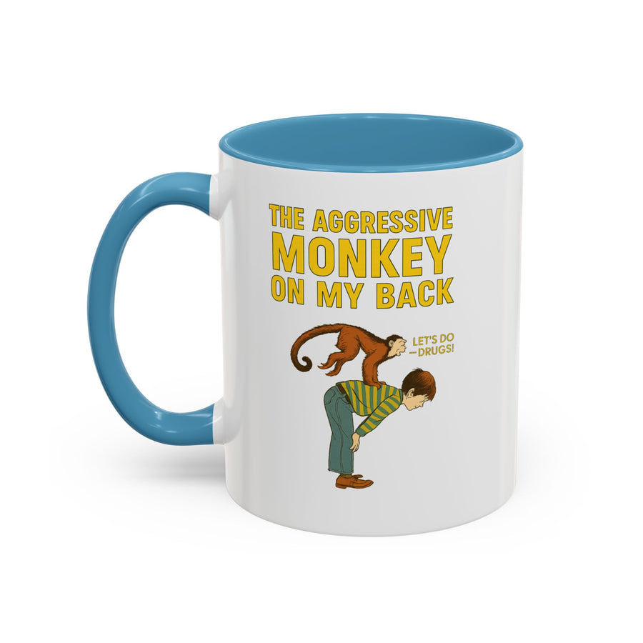 Mug Aggressive Monkey On My Back - Tasse drôle rétro vintage