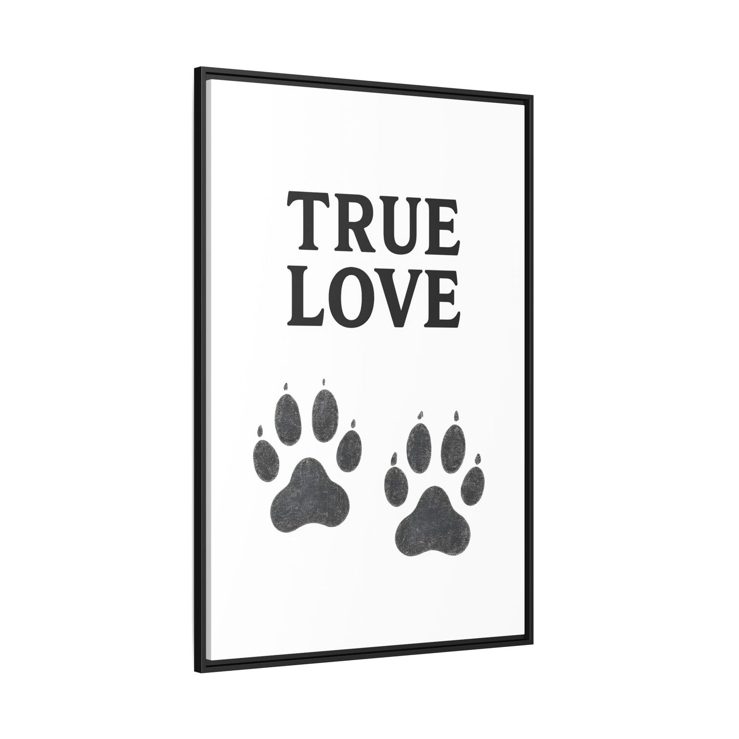 TRUE LOVE – Gerahmtes Wandbild mit Pfotenabdrücken | Tierliebe als stilvolles Geschenk