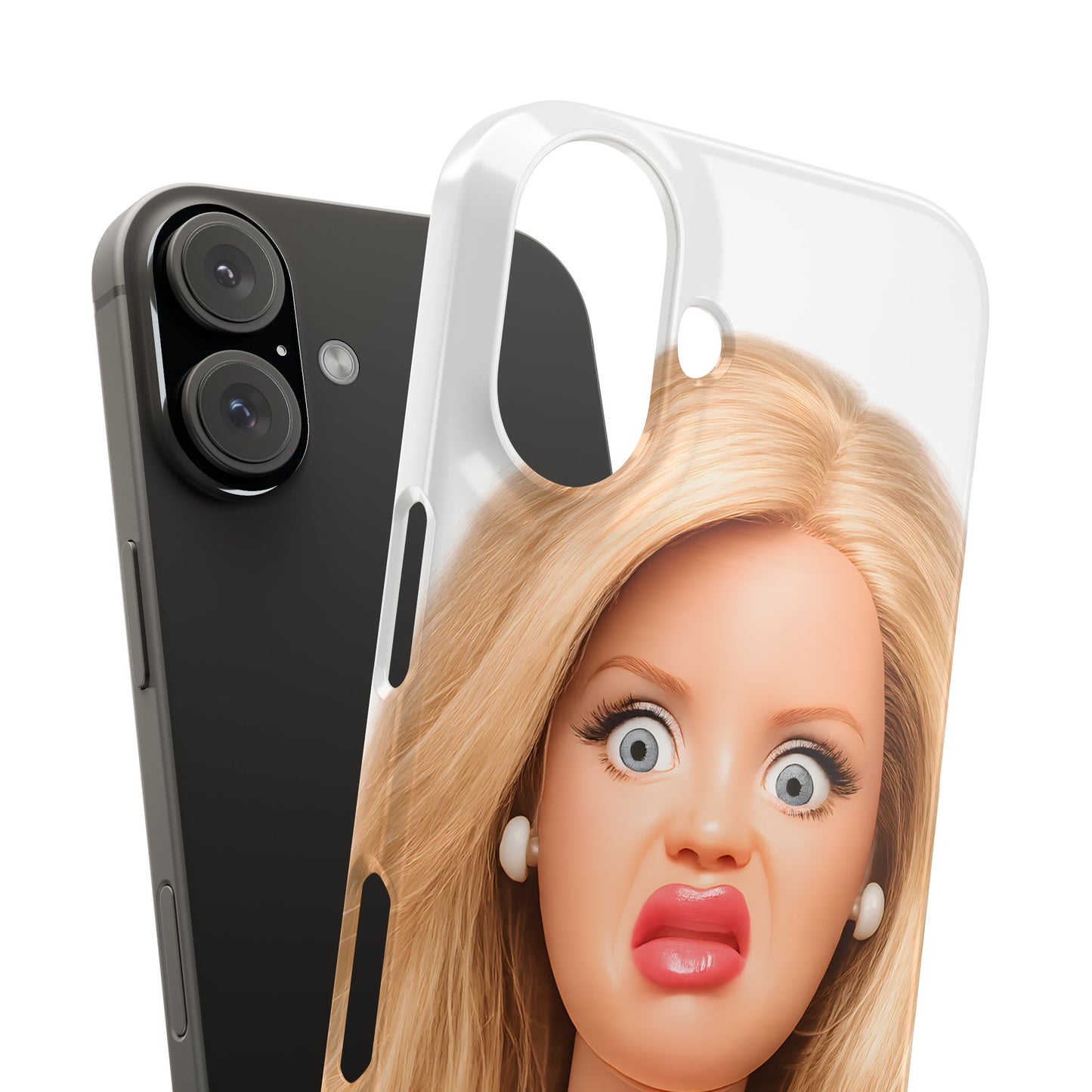 Lustige Handyhülle mit schockiertem Puppen-Gesicht – Meme Handy Case für Humor-Fans & witzige Geschenkidee